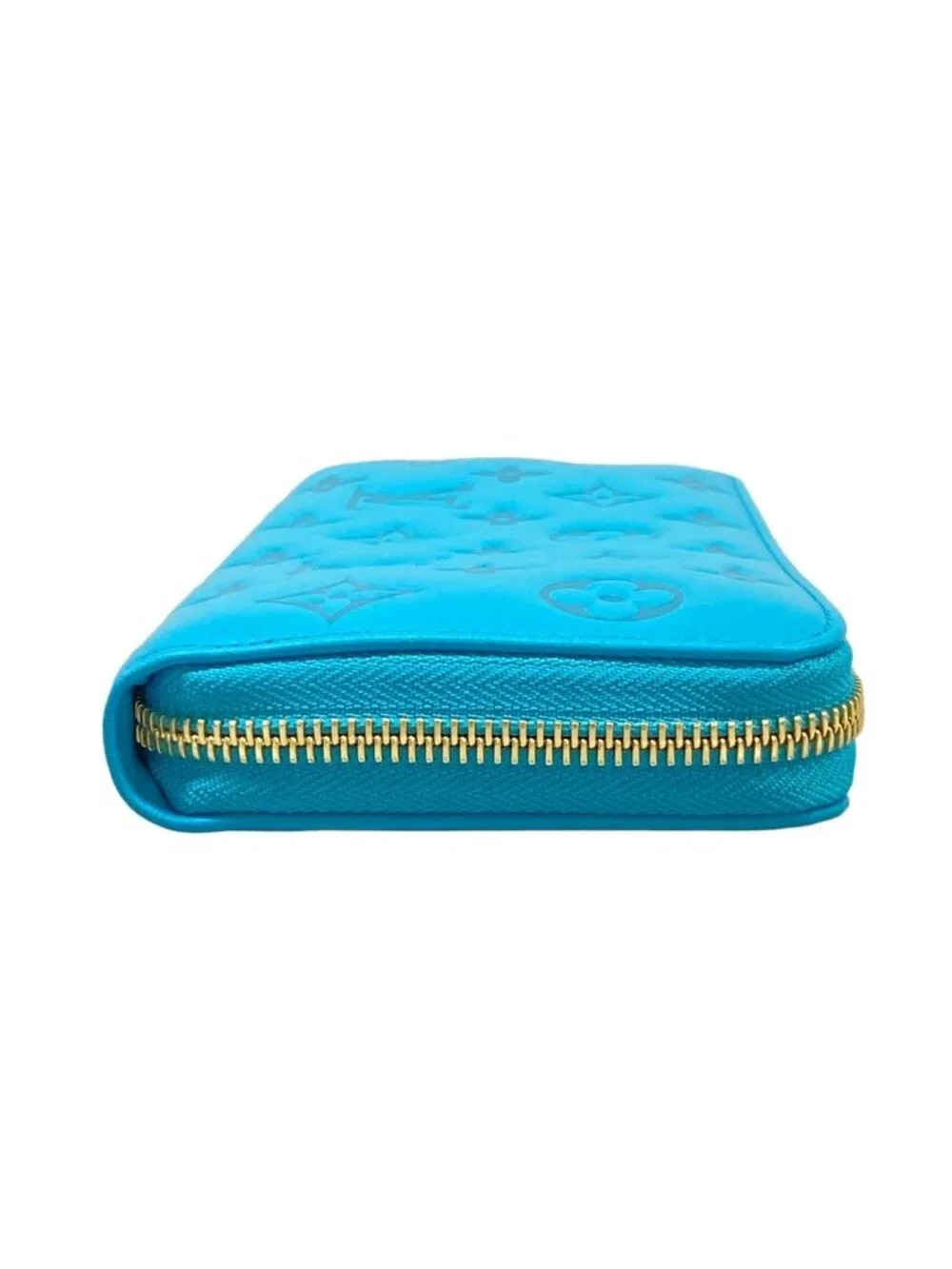 Louis Vuitton Wallet Cousin Zippy Turquoise Leather